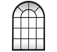 Hill Interiors Black Wood Arched Window Mirror