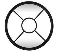 Hill Interiors Black Wood Round Window Mirror - Glass - L2 X W100 X H100 Cm - Black