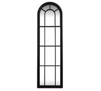 Hill Interiors Black Wood Tall Arched Window Mirror