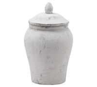 Hill Interiors Bloomville Stone Ginger Jar - Light Stone - 29cm x 24cm x 24cm - Light Stone