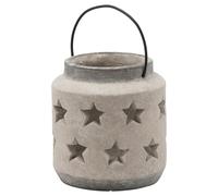 Hill Interiors Bloomville Stone Star Candle Lantern - Stone - Stone - 19cm x 18cm x 18cm - 100% Mixed