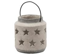 Hill Interiors Bloomville Stone Star Candle Lantern - Stone - Stone - 23cm x 18cm x 18cm