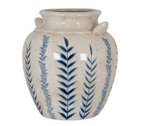 Hill Interiors Blue Flora Amphora Vase - Ceramic - L31 X W31 X H34 Cm - White