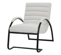 Hill Interiors Boucle Ribbed Ark Chair - Metal - L96 X W63 X H90 Cm - Black