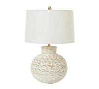 Hill Interiors Bulbous Wicker Table Lamp (UK Plug) - Brown - 61cm x 40cm x 40cm - Brown