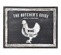 Hill Interiors Butchers Cuts Chicken Plaque White/grey (45Cm X 3Cm X 58Cm)