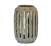 Hill Interiors Capella Lantern Candle Holder - Ceramic - L18 X W18 X H27 Cm - Grey