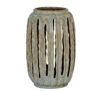 Hill Interiors Capella Tall Lantern Candle Holder - Ceramic - L20 X W20 X H32 Cm - Grey
