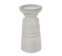 Hill Interiors Carved Candle Holder in White Hill Interiors White