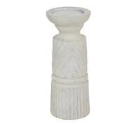 Hill Interiors Carved Candle Holder in White Hill Interiors White