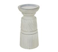Hill Interiors Carved Candle Holder in White Hill Interiors White