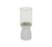 Hill Interiors Carved Hurricane Lantern - White - 32cm x 12cm x 12cm - White - 100% Mixed
