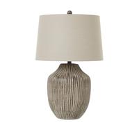 Hill Interiors Carved Textured Table Lamp (UK Plug) in Brown Hill Interiors Brown