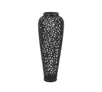 Hill Interiors Cast Lattice Vase - Aluminium - L27 x W27 x H68 cm - Black