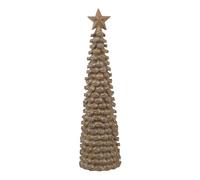 Hill Interiors Cedar Tree With Star Christmas Decoration Beige (26Cm X 8Cm X 8Cm)