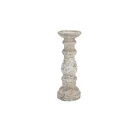 Hill Interiors Ceramic Column Candle Holder in Stone Hill Interiors Stone
