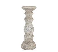 Hill Interiors Ceramic Column Candle Holder Stone (45Cm X 16Cm X 16Cm)