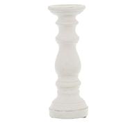 Hill Interiors Ceramic Column Candle Holder - White - White - 31cm x 12cm x 12cm - 100% Mixed