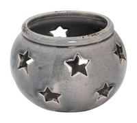 Hill Interiors Ceramic Star Candle Holder Grey (15Cm X 18Cm X 18Cm)