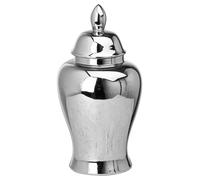 Hill Interiors Chrome Ginger Jar - Silver - 36cm x 18cm x 18cm - Silver