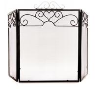 Hill Interiors Chrome Topped Fire Screen Black/silver (65Cm X 23Cm X 98Cm)