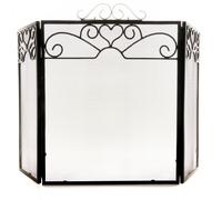Hill Interiors Chrome Topped Fire Screen - Black/Silver - 65cm x 23cm x 98cm - Black/Silver
