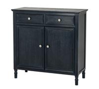 Hill Interiors Contour Collection 2 Drawer 2 Door Sideboard - Wood - L35 X W80 X H80 Cm - Black