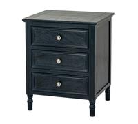 Hill Interiors Contour Collection Bedside Table - Black - 59cm x 43cm x 48cm - Black - 100% Mixed