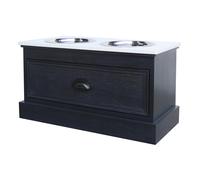 Hill Interiors Contour Collection Pet Feeder Table - Black - One Size - Black - 100% Mixed