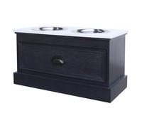 Hill Interiors Contour Collection Pet Feeder Table In Black Black
