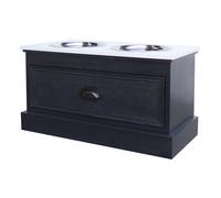 Hill Interiors Contour Collection Pet Feeder Table Black (One Size)