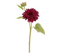 Hill Interiors Dahlia Burgundy Raven Stem Artificial Flower - Plastic - H47 Cm - Green