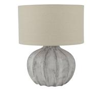 Hill Interiors Darcy Antique Flute Table Lamp (Uk Plug) In Stone Stone One Size