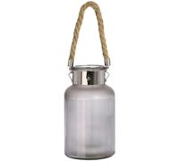 Drative Frosted Glass Jar With Rope Detail Hill Interiors Grey One Size