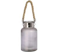 Hill Interiors Drative Frosted Glass Jar With Rope Detail In Grey Grey One Size