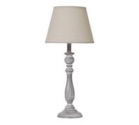 Hill Interiors Dunum Column Linen Table Lamp (UK Plug) (44cm x 13cm x 13cm) (White)