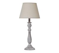Hill Interiors Dunum Column Linen Table Lamp (Uk Plug) In White White