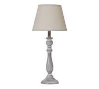 Hill Interiors Dunum Column Linen Table Lamp (Uk Plug) In White White One Size