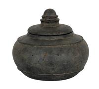 Hill Interiors Dusk Large Pot With Lid - Ceramic - L25 X W25 X H14 Cm - Black