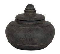 Hill Interiors Dusk Medium Pot With Lid - Ceramic - L20 X W20 X H12 Cm - Black