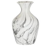 Hill Interiors Ellipse Ceramic Marble Vase (36cm x 23cm x 23cm) (White/Grey)