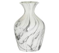 Hill Interiors Ellipse Ceramic Marble Vase - White/Grey - 36cm x 23cm x 23cm - White/Grey - 100% Mixed