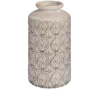 Hill Interiors Embossed Nero Vase White (Medium (H:26Cm X W13.5Cm X D13.5Cm))