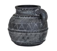 Hill Interiors Etched Collection Ceramic Tall Jug - Black - 15cm x 16cm x 17cm - Black - 100% Mixed