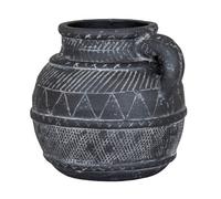 Hill Interiors Etched Collection Ceramic Tall Jug Black (25Cm X 20Cm X 22Cm)