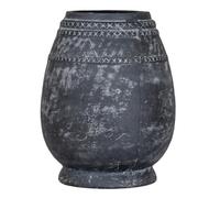 Hill Interiors Etched Collection Tall Vase - Ceramic - L25 X W25 X H32 Cm - Black
