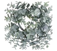 Hill Interiors Eucalyptus Christmas Candle Wreath - Green - 28cm x 8cm x 28cm - Green