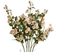 Hill Interiors Faux Wild Meadow Rose - Cream/Green - One Size - Cream/Green