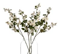 Hill Interiors Faux Wild Meadow Rose - White/Green - One Size - White/Green