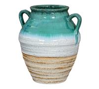 Hill Interiors Fen Amphora Vase White/light Green/brown (38Cm X 35Cm X 35Cm)